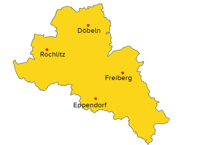 Karte von Sachsen